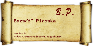 Bazsó Piroska névjegykártya
